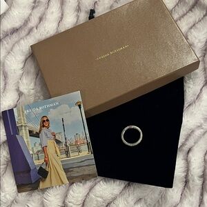 Frieda Rothman Silver Ring.  Silver with Crystal stones. Brand New Band. Size 7